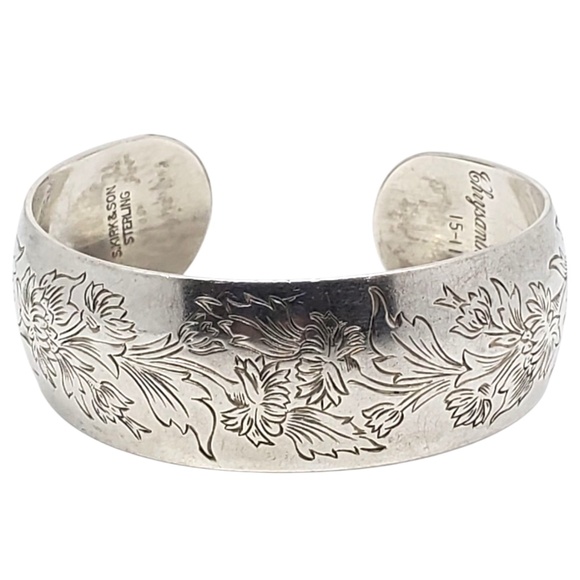 Estate Jewelry - S. Kirk & Son Sterling Silver Chrysanthemum Cuff Bracelet #21555